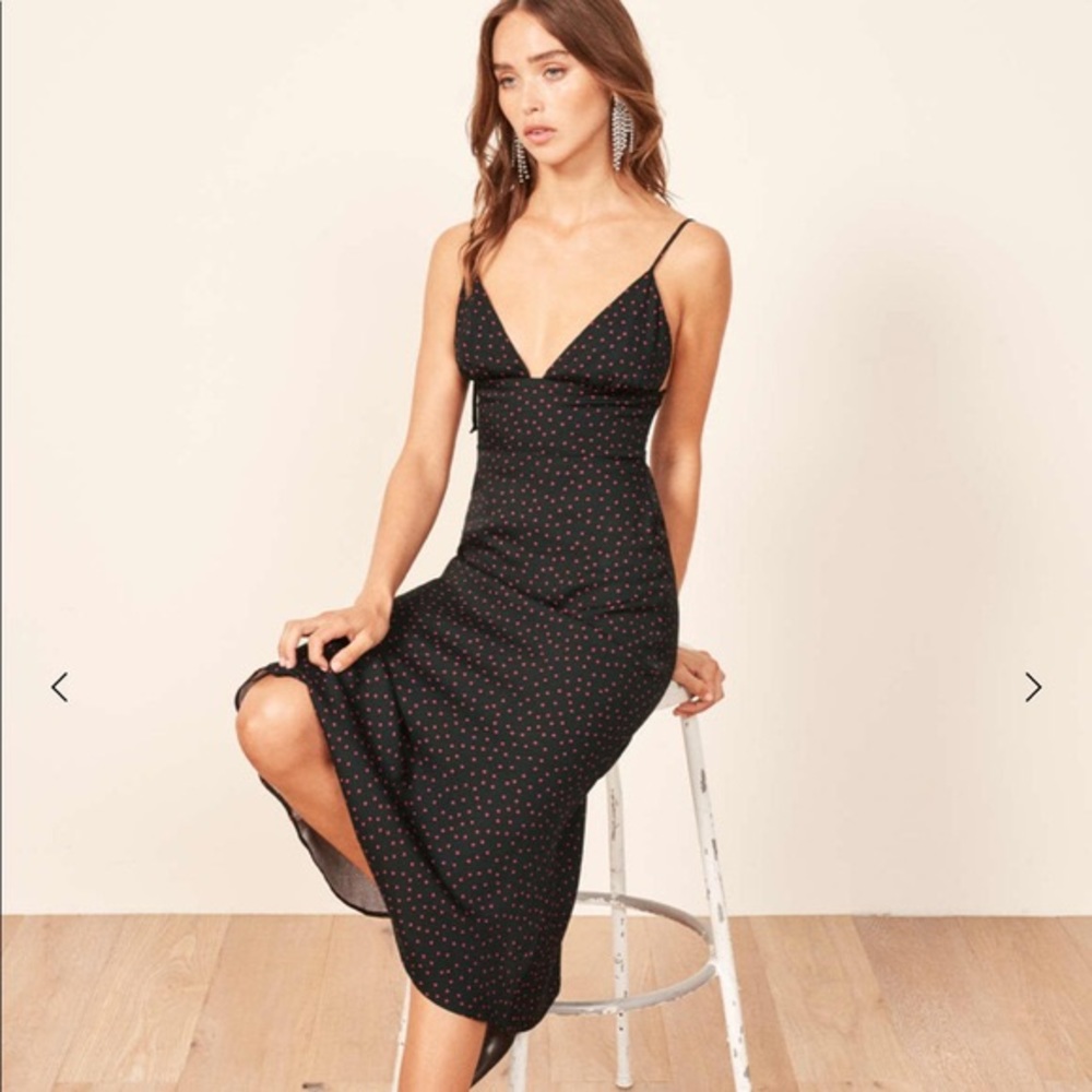 NWT Reformation Talita Dress (Black/Red)